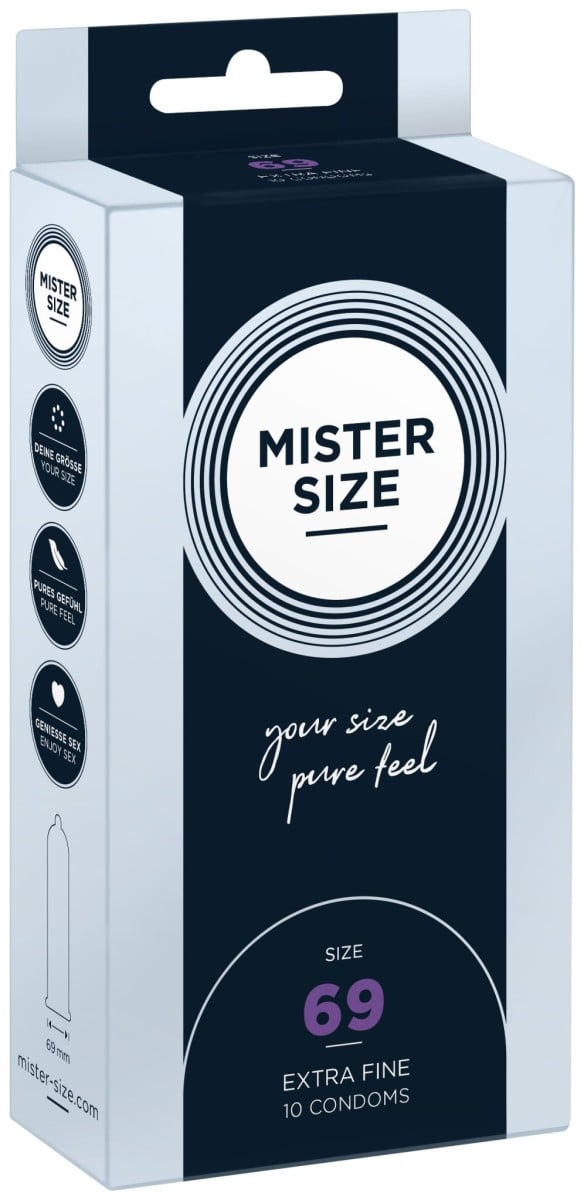 Kondomy Mister Size 10 ks 69 mm, kondomy s nominální šířkou 47–69 mm