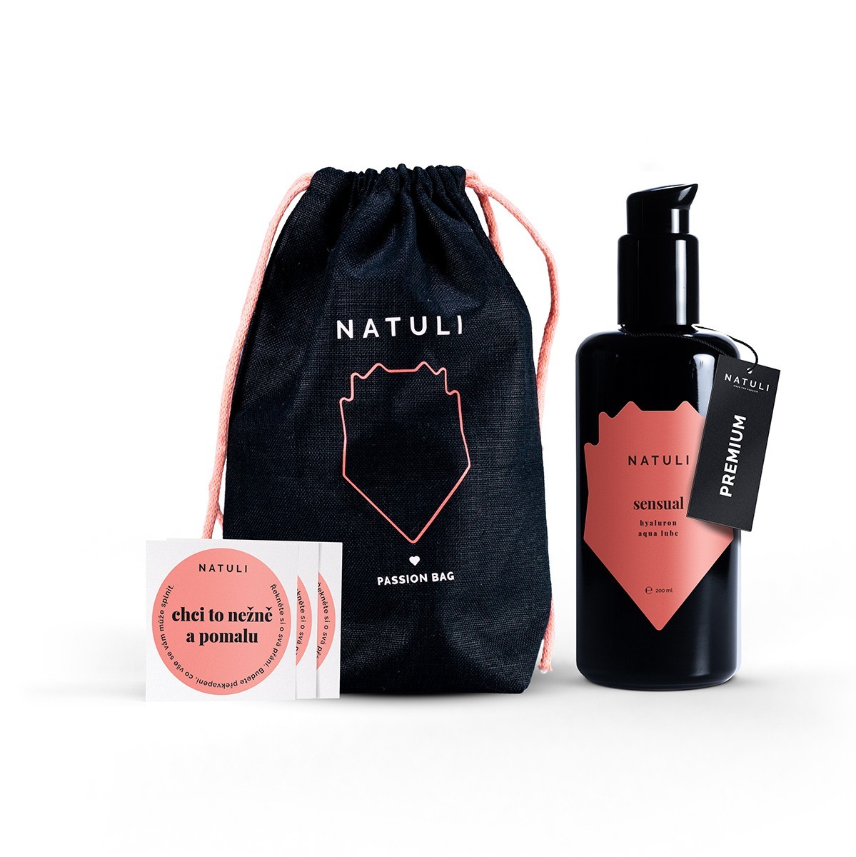 Natuli Premium Sensual Gift 200 ml, lubrikant na vodnej báze pre ženy v darčekovom balení