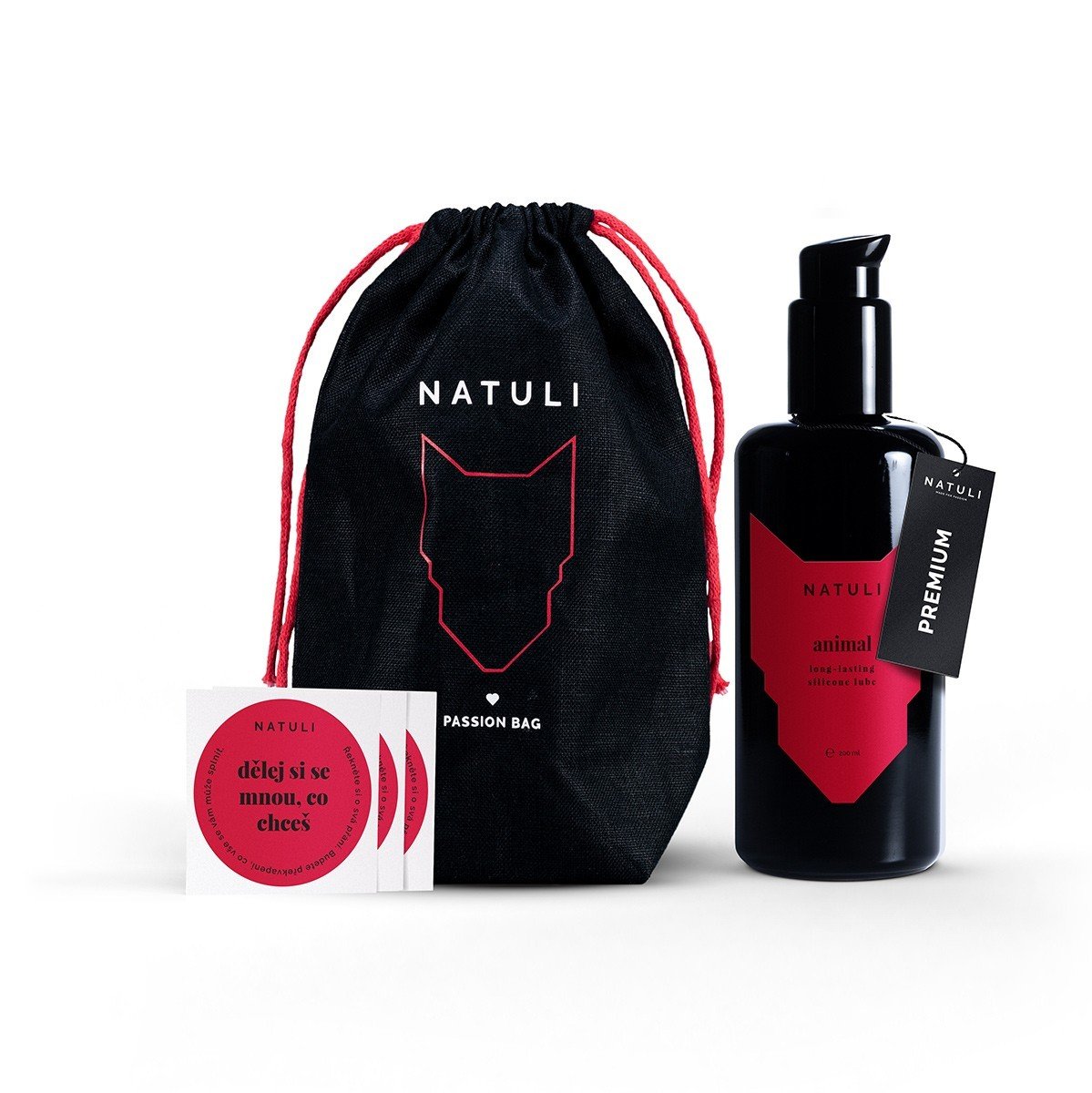 Natuli Premium Animal Gift 200 ml, lubrikant na silikónovej báze v darčekovom balení