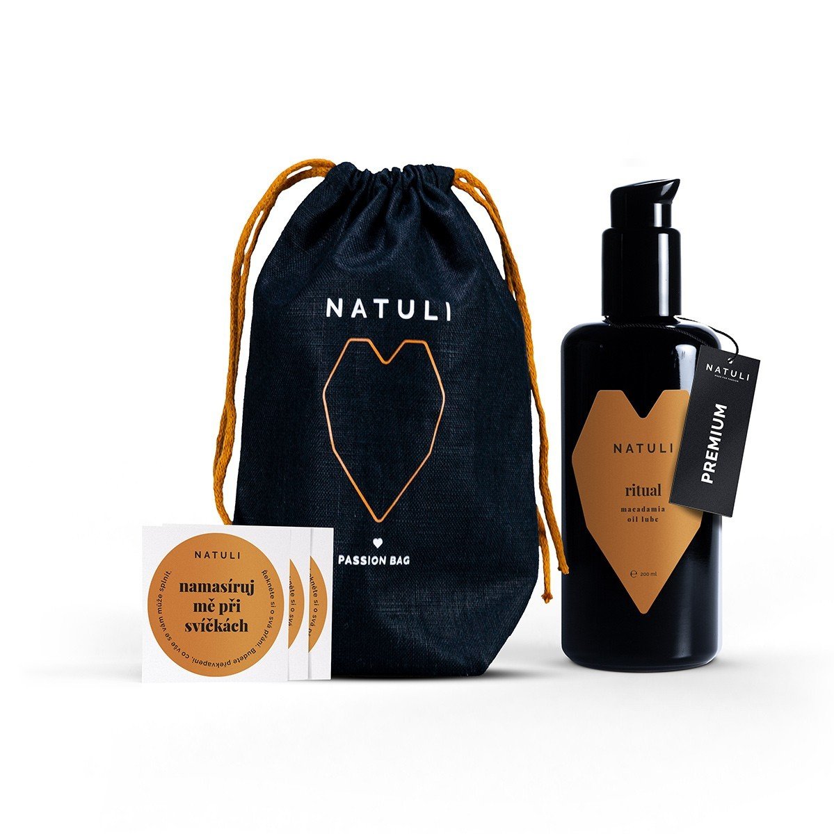 Natuli Premium Ritual Gift 200 ml, olejový lubrikant s bambuckým maslom v darčekovom balení