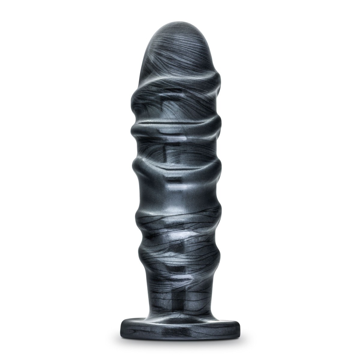 Blush Jet Annihilator Carbon Metallic Black, metalický XXL análny kolík s prísavkou 27 x 5,2–8 cm