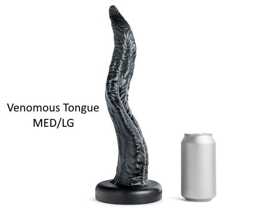 Mr. Hankey’s Toys Venomous Tongue MED/LG, prémiové silikonové dildo s Vac-U-Lock 36,8 x 2,4–7,2 cm