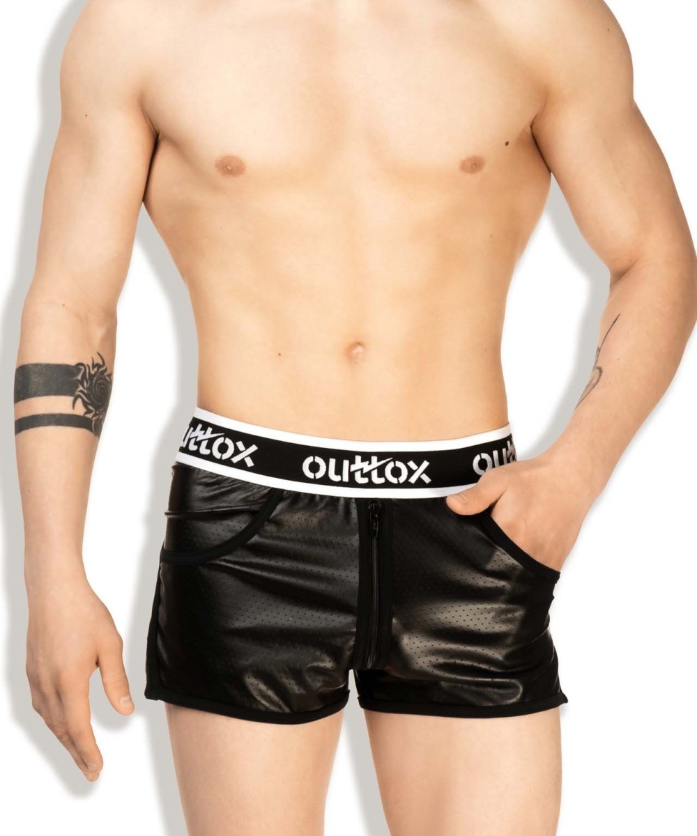 Šortky Outtox SH140-90 Full-Zipper Jogging Shorts černé