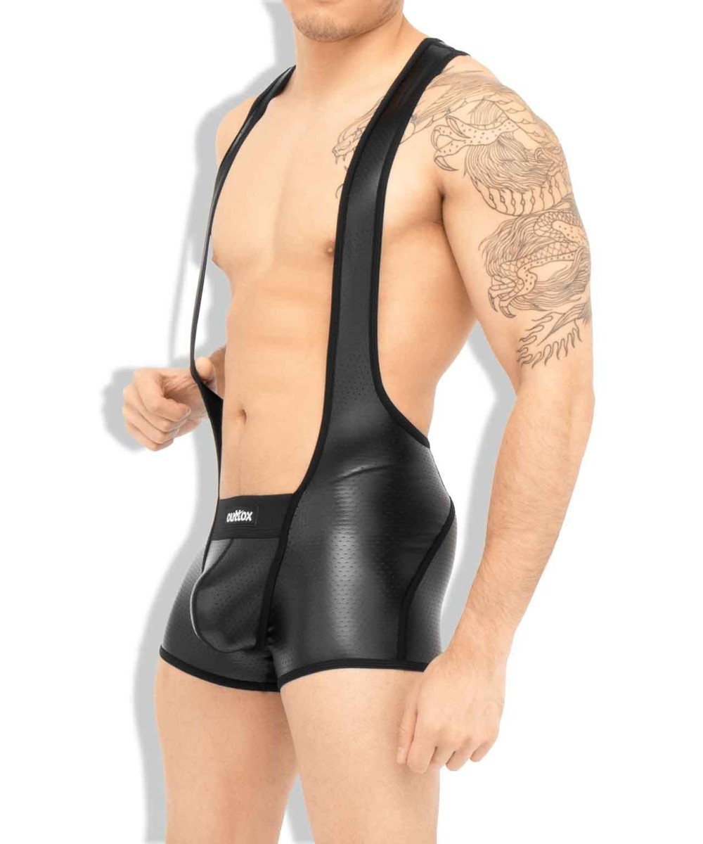 Singlet Outtox WS142-90 Zippered-Rear Wrestling Singlet černý