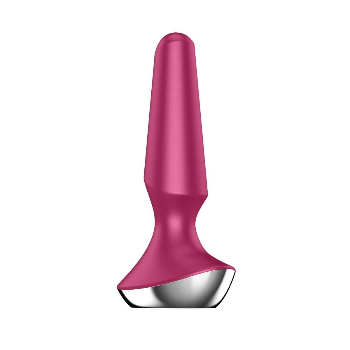 Vibrační anální kolík Satisfyer Plug-ilicious 2 Berry, chytrý silikonový anální vibrátor 13,5 x 3 cm