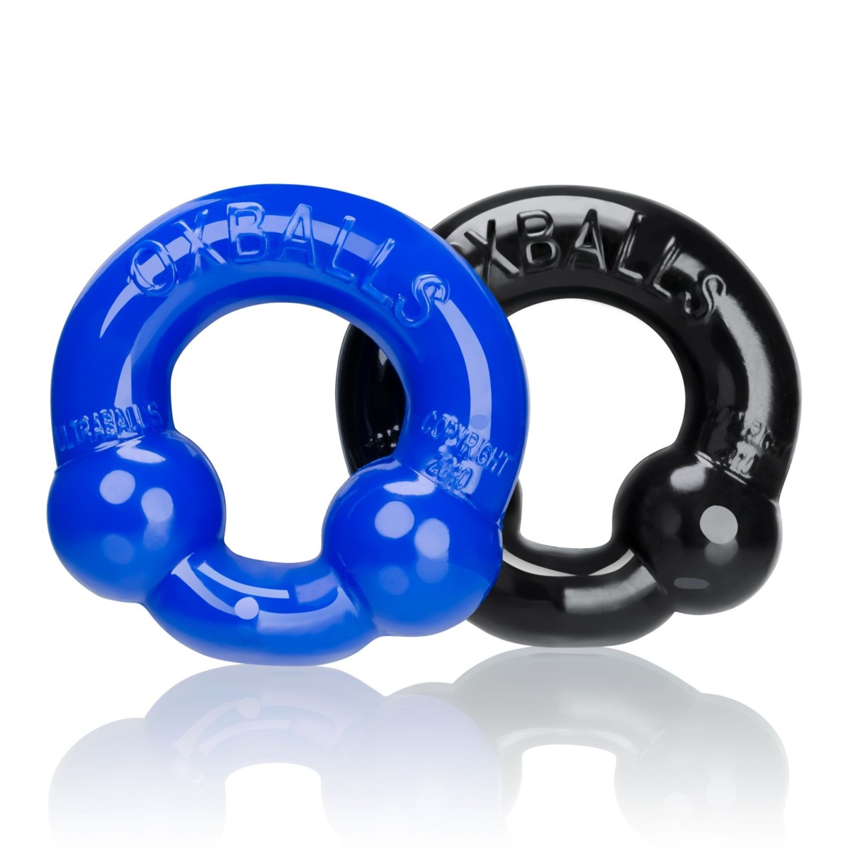 Oxballs Ultraballs 2-Pack Cockring Black & Police Blue, sada 2 ks elastických erekčních kroužků