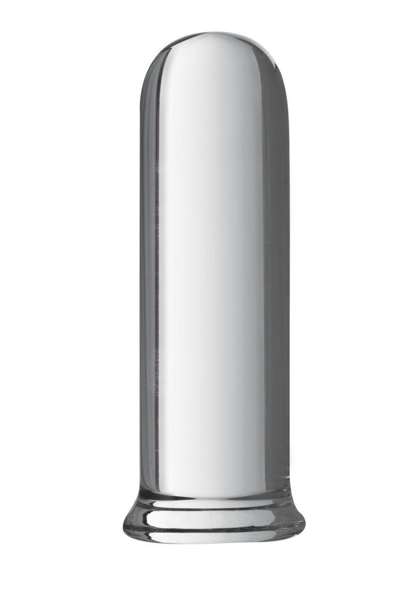 Prisms Pillar Large Cylinder Plug, priehľadné sklenené dildo 16 x 5,1 cm