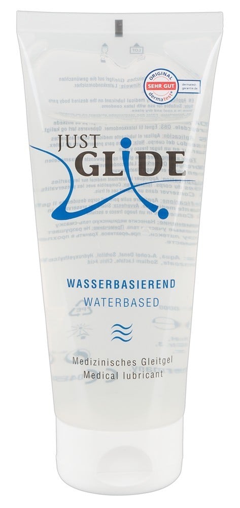 Just Glide Waterbased 200 ml, všestranný lubrikačný gél na vodnej báze