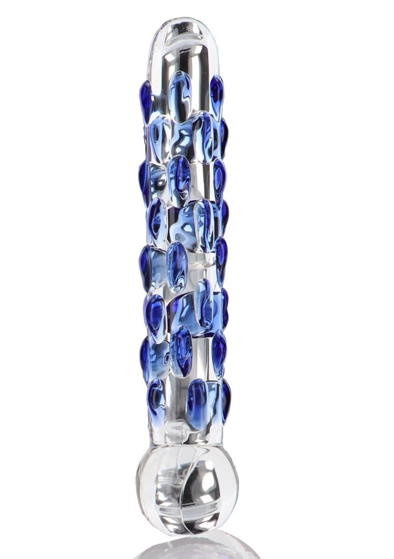 ToyJoy Glass Worxx Diamond Dazzler, oboustranné skleněné dildo 18 x 2,4–3,5 cm