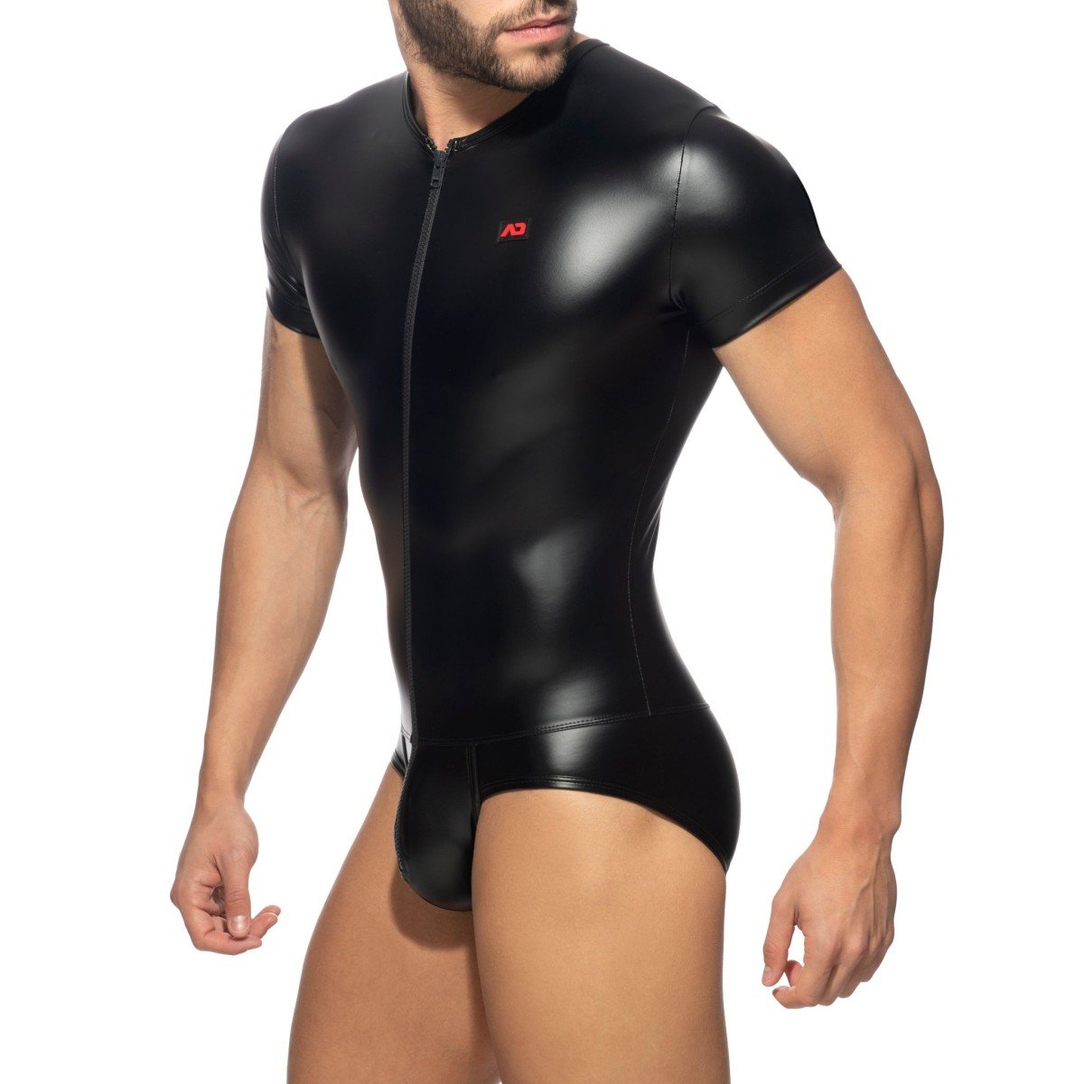 Body AD Fetish ADF141 Front Zip Rub Body S, pánské fetiš body