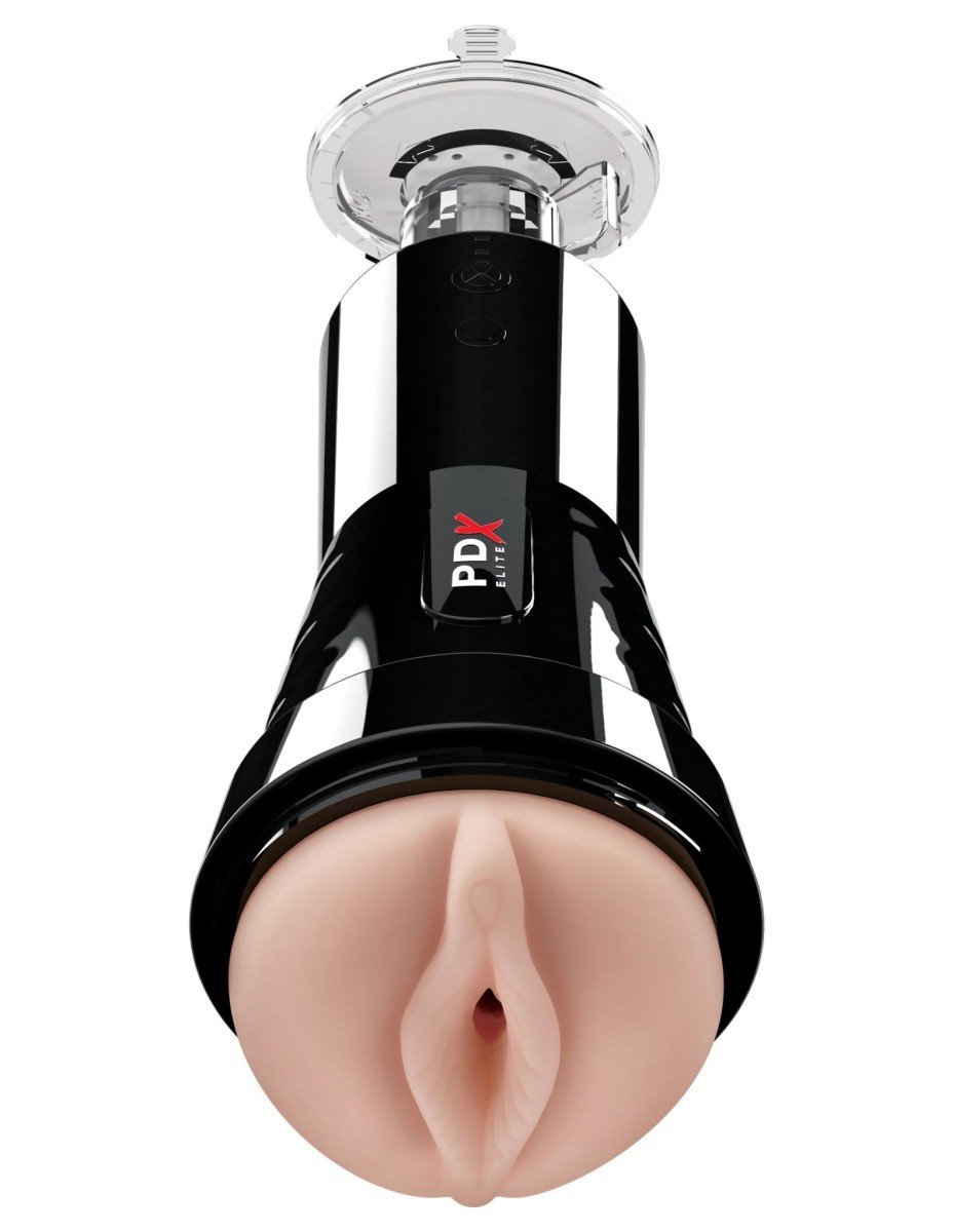 Pipedream PDX Elite Cock Compressor Vibrating Stroker Light/Black, realistická umělá vagína