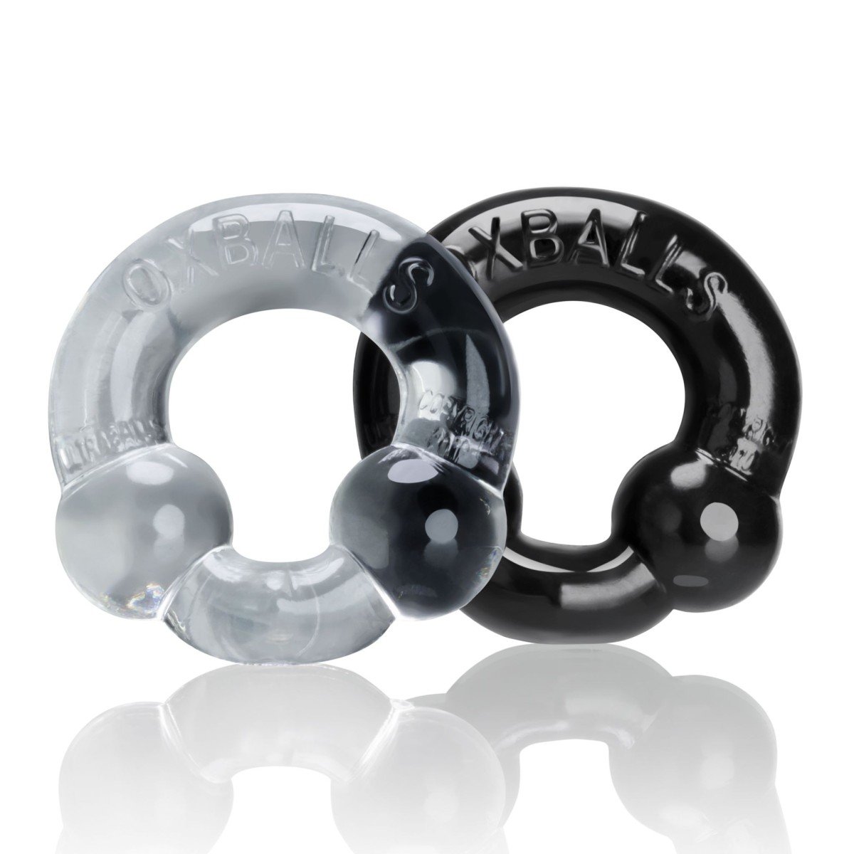 Oxballs Ultraballs 2-Pack Cockring Black & Clear, sada 2 ks elastických erekčních kroužků