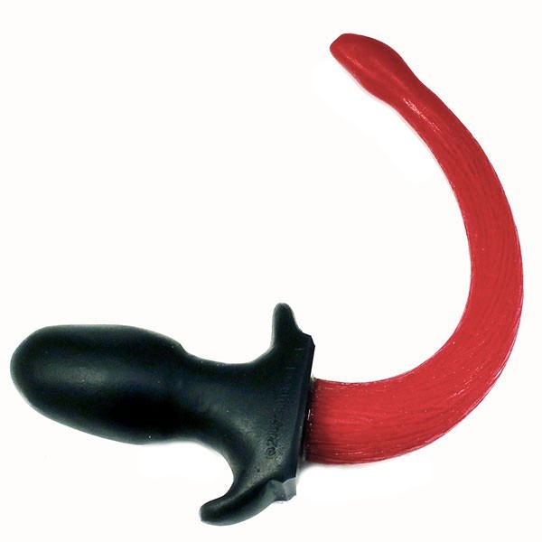 SquarePegToys Happy Puppy Tail Plug Red M