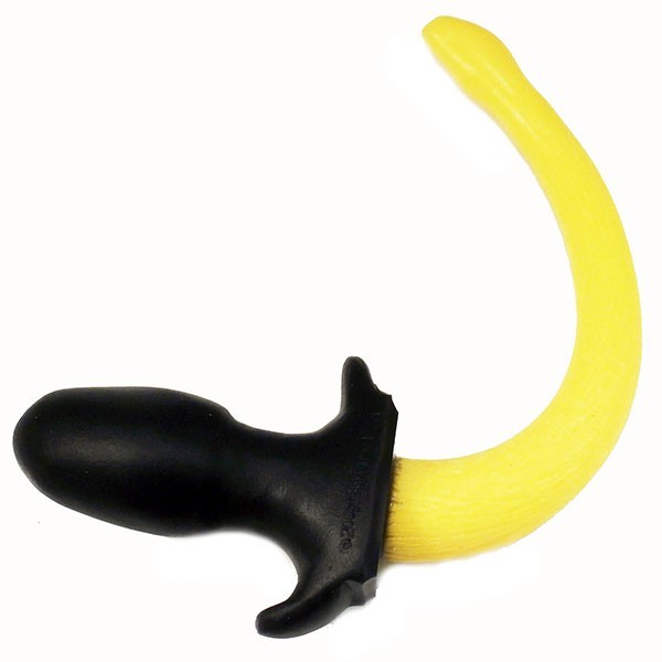 SquarePegToys Happy Puppy Tail Plug Yellow M