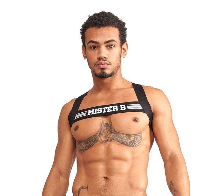 Mister B Urban Club Harness X-Back Striped Grey