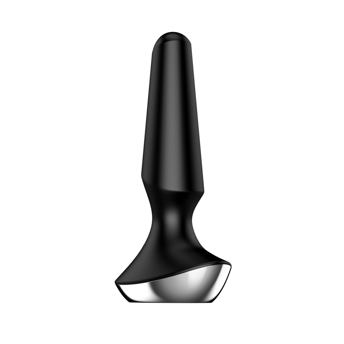 Vibrační anální kolík Satisfyer Plug-ilicious 2 Black, chytrý silikonový anální vibrátor 13,5 x 3 cm