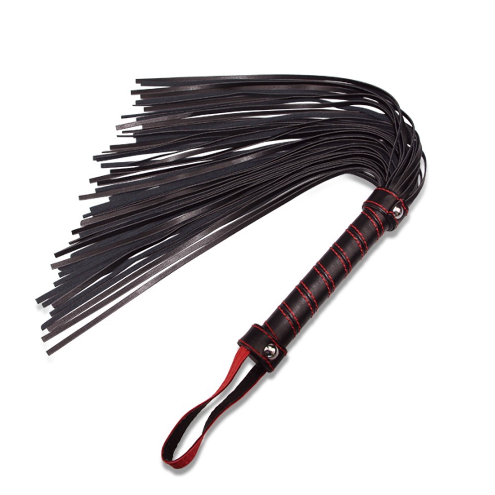 Lovetoy Bondage Fetish Beginners Flogger, černé důtky z umělé kůže 45 cm