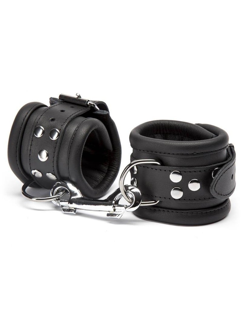 Slave4master Leather Wrist Restraints Black