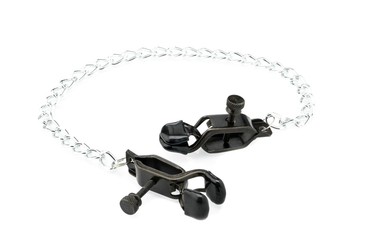 Zenn Nipple Clamps with Chain, kovové svorky na bradavky