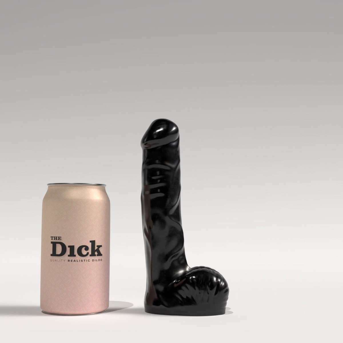 Dildo The Dick TD02 Richard černé, realistické dildo 18,5 x 4 cm