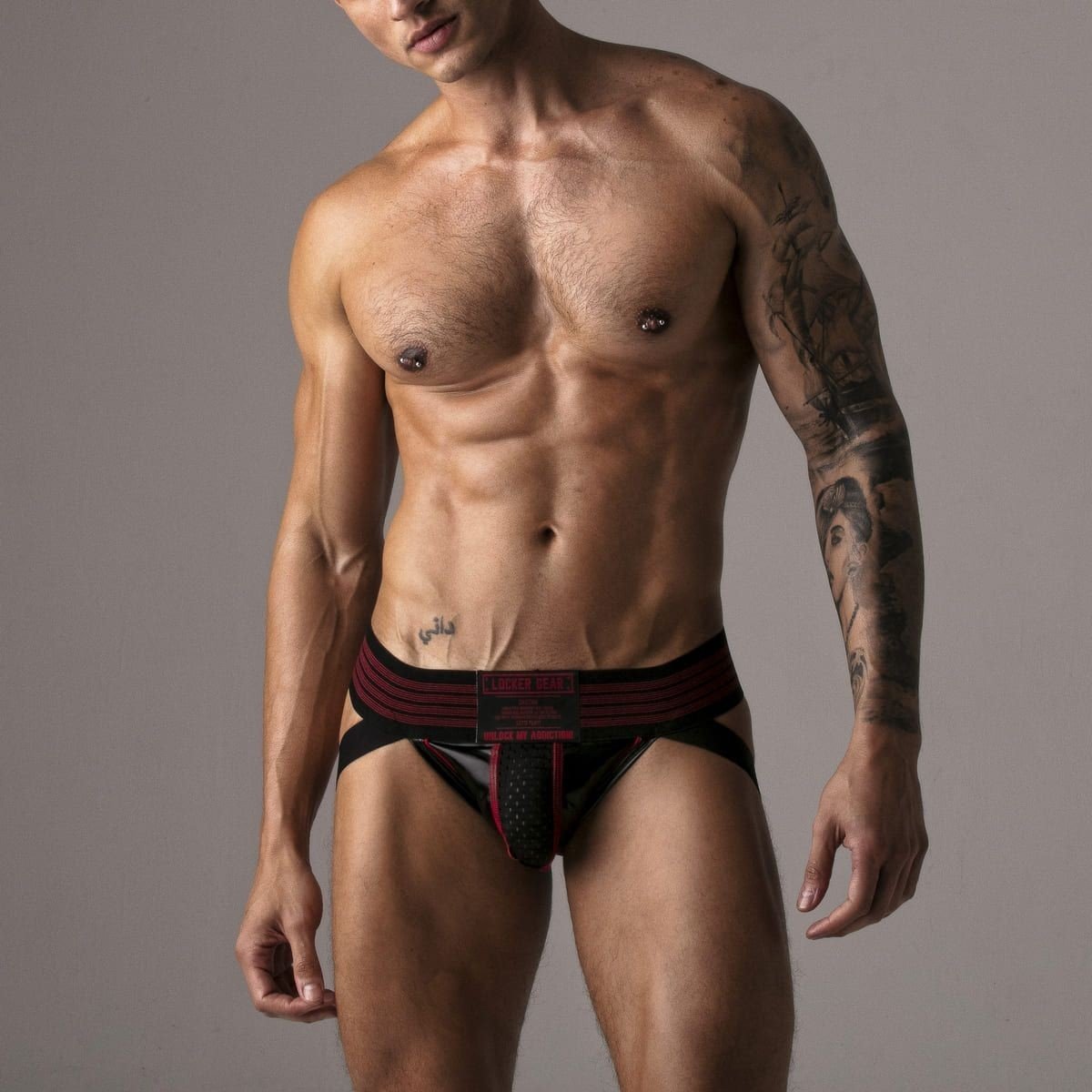 Locker Gear LK0121 Look at Harder Jockstrap Red