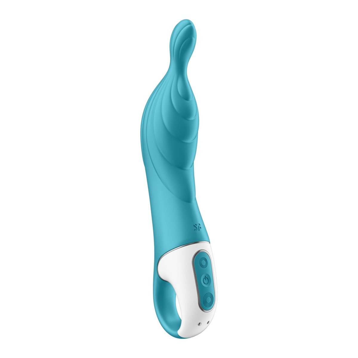 Vibrátor Satisfyer A-Mazing 2 Turquoise, silikonový vibrátor na bod A 21,5 x 4,5 cm