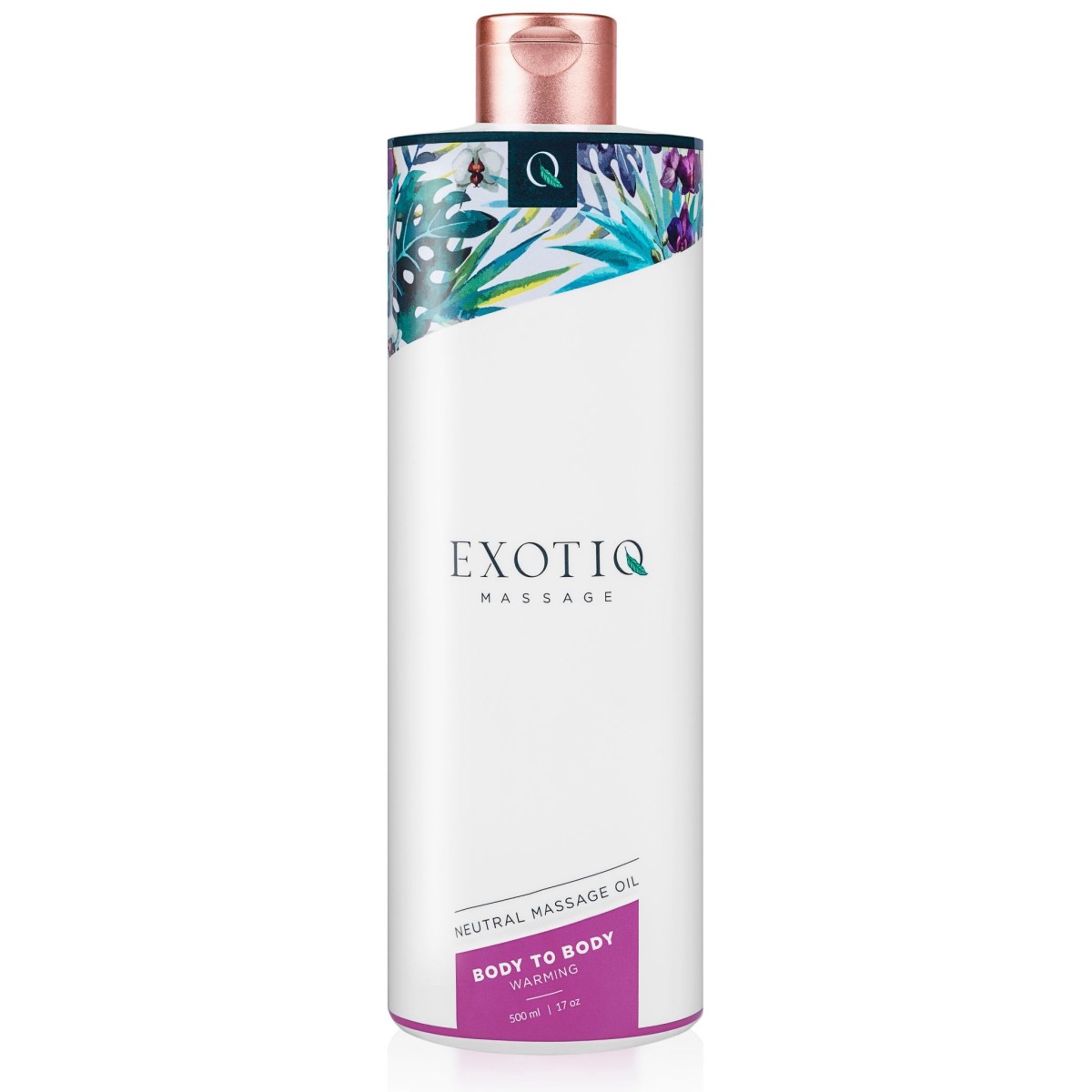 Exotiq Body to Body Warming Massage Oil 500 ml, erotický masážny olej s hrejivým účinkom