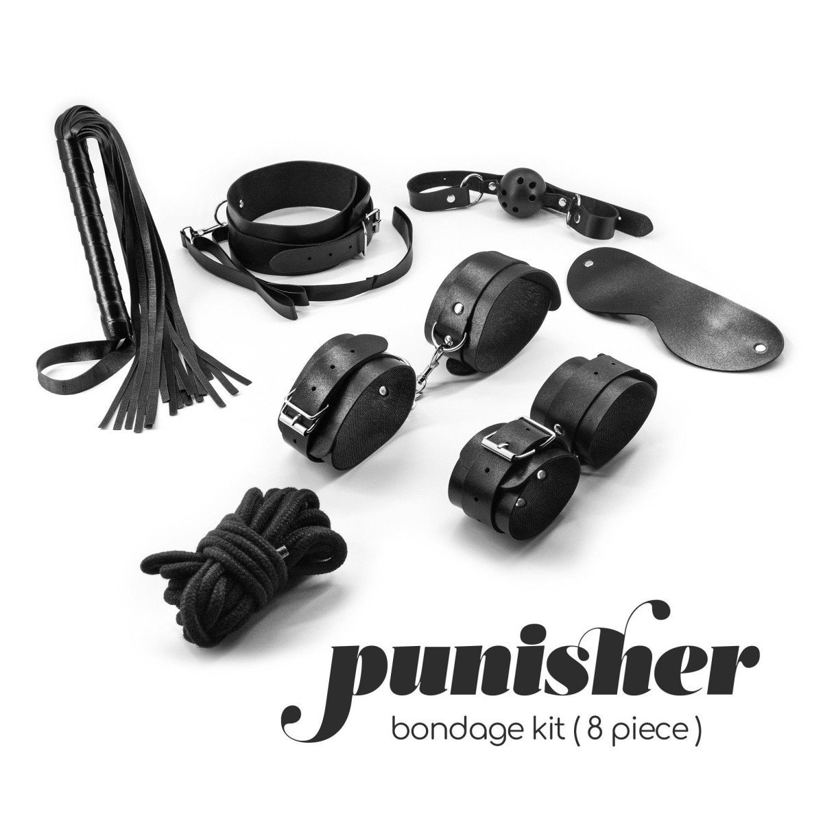 Crushious Punisher Bondage Kit, sada 8 ks BDSM hraček