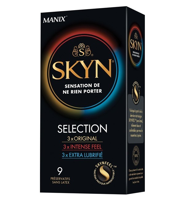 Skyn Selection 9 ks, balenie 3 druhov bezlatexových kondómov