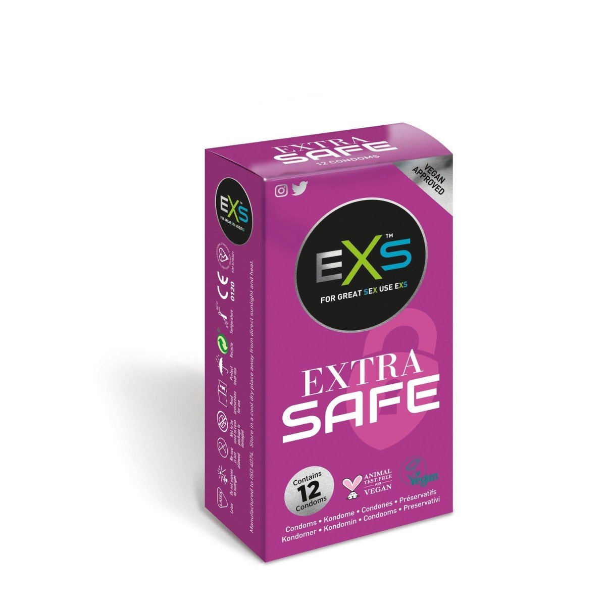 EXS Extra Safe Condoms 12 ks, extra silné kondómy