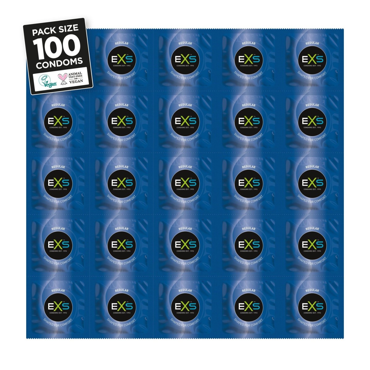 EXS Regular Condoms 100 ks, standardní latexové kondomy