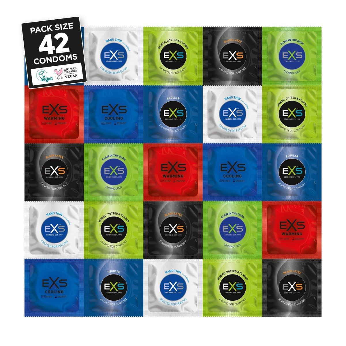 EXS Variety Pack 2 Condoms 42 Pack