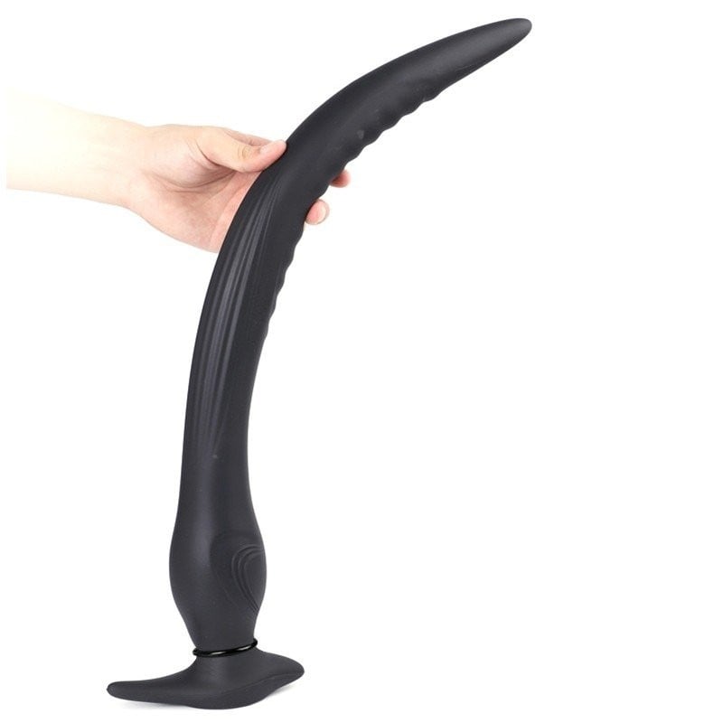 Wolf Yataghan Inflatable Black Silicone XL, silikonové nafukovací anální dildo 55 x 3–6,4 cm