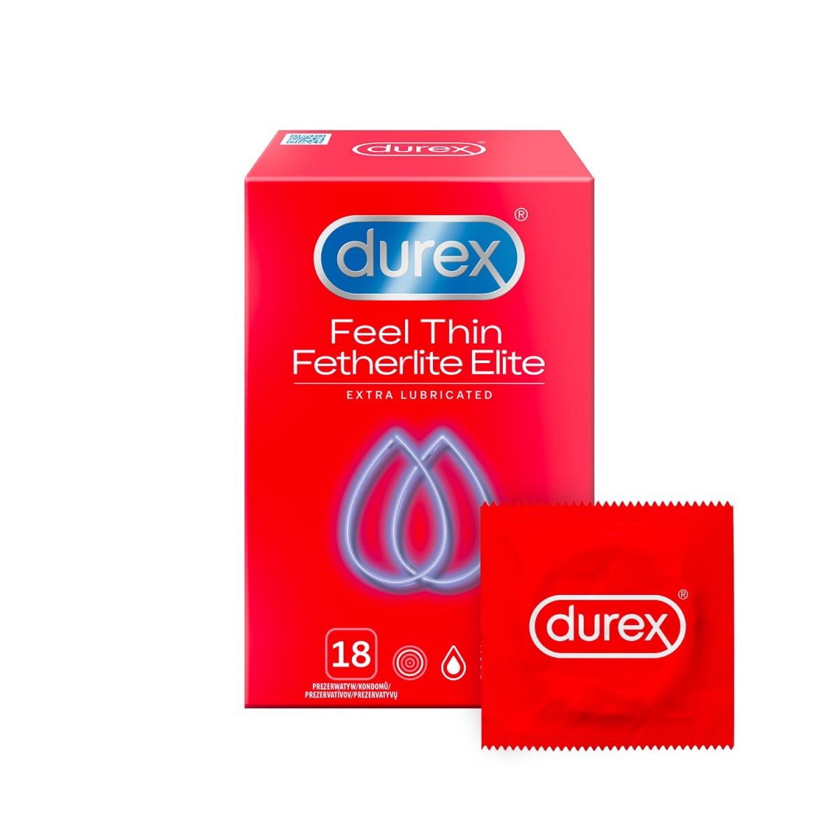Durex Feel Intimate 18 ks, tenké extra lubrikované kondómy