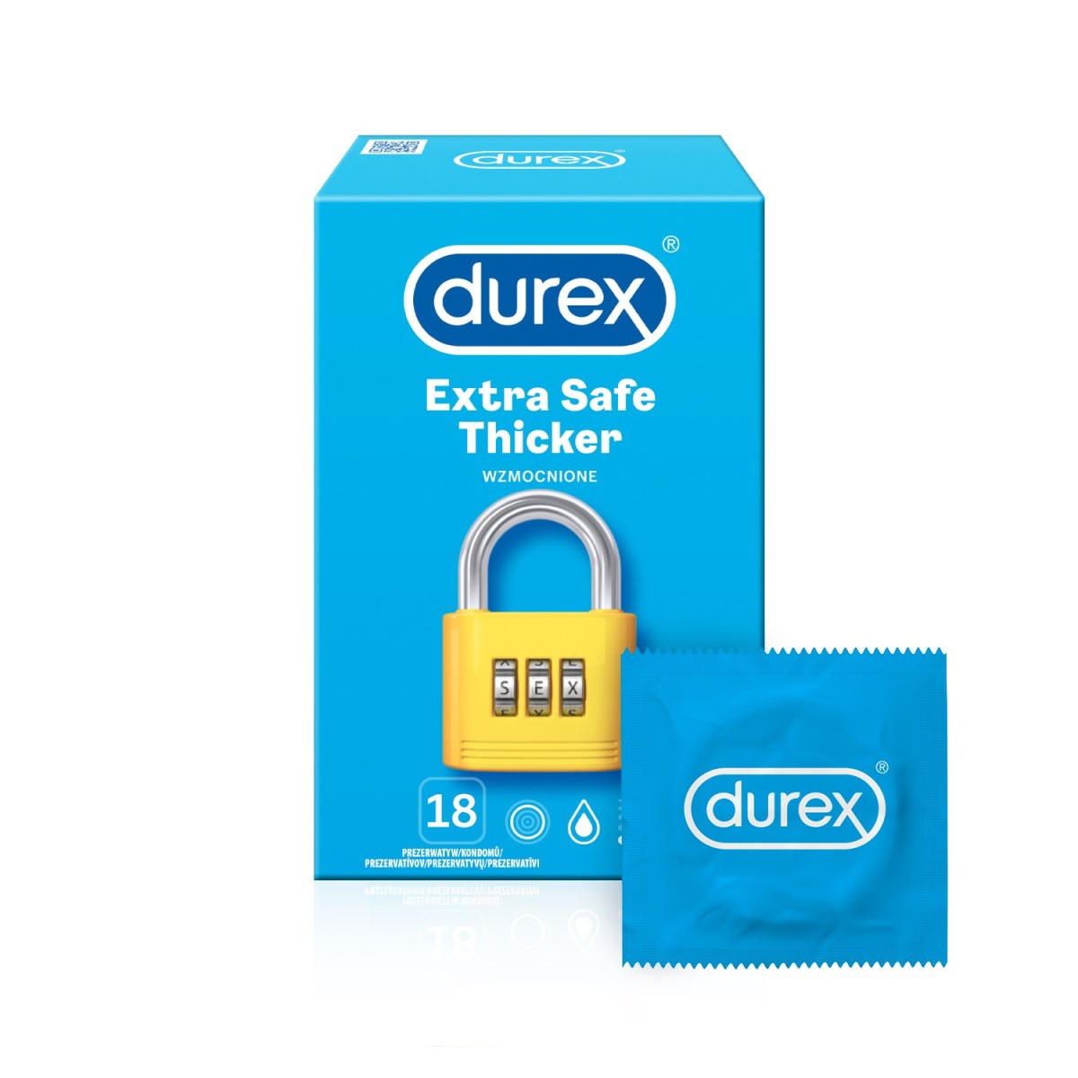 Durex Extra Safe 18 ks, silnejšie latexové kondómy