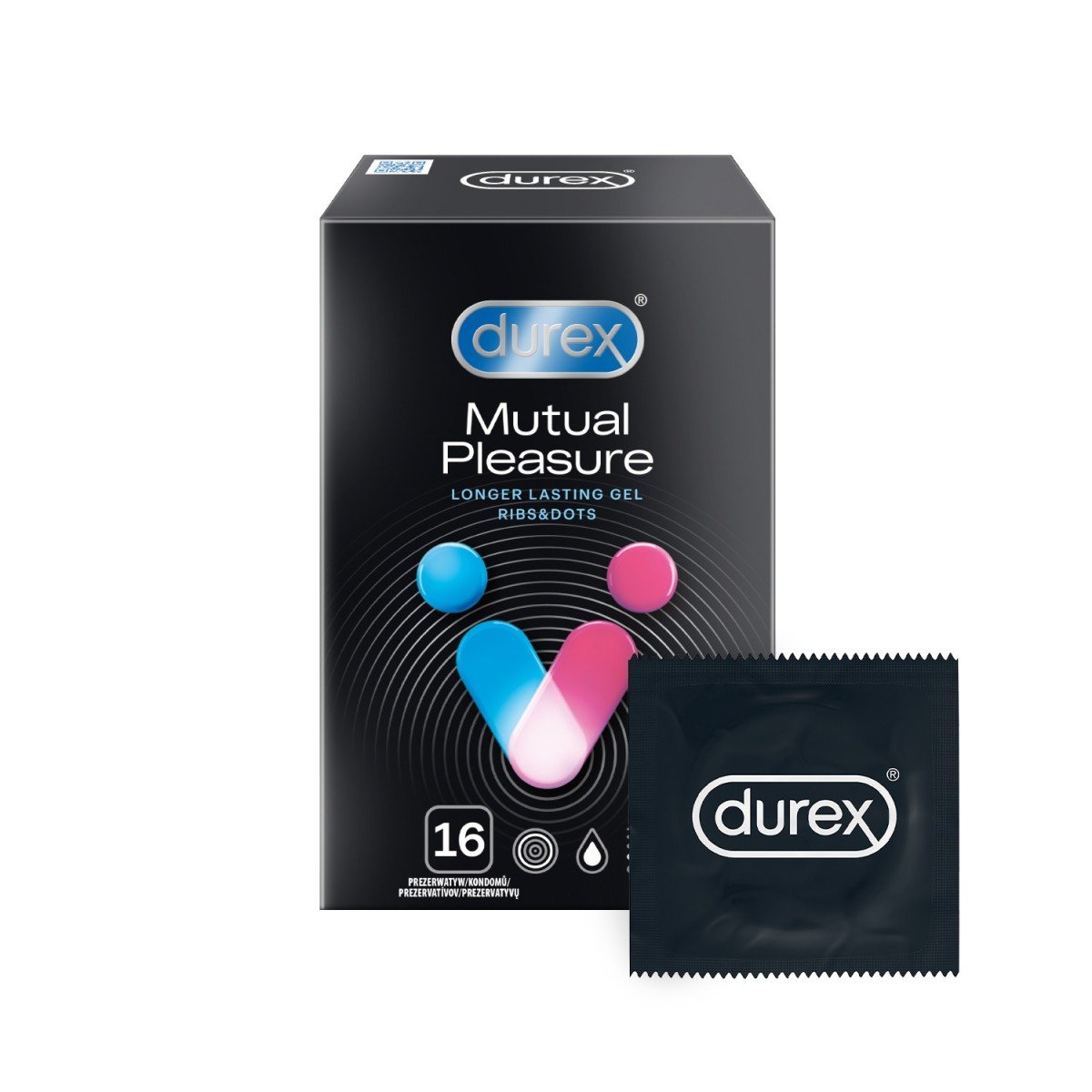 Durex Mutual Pleasure 16 ks, vroubkované kondomy oddalující mužský orgasmus