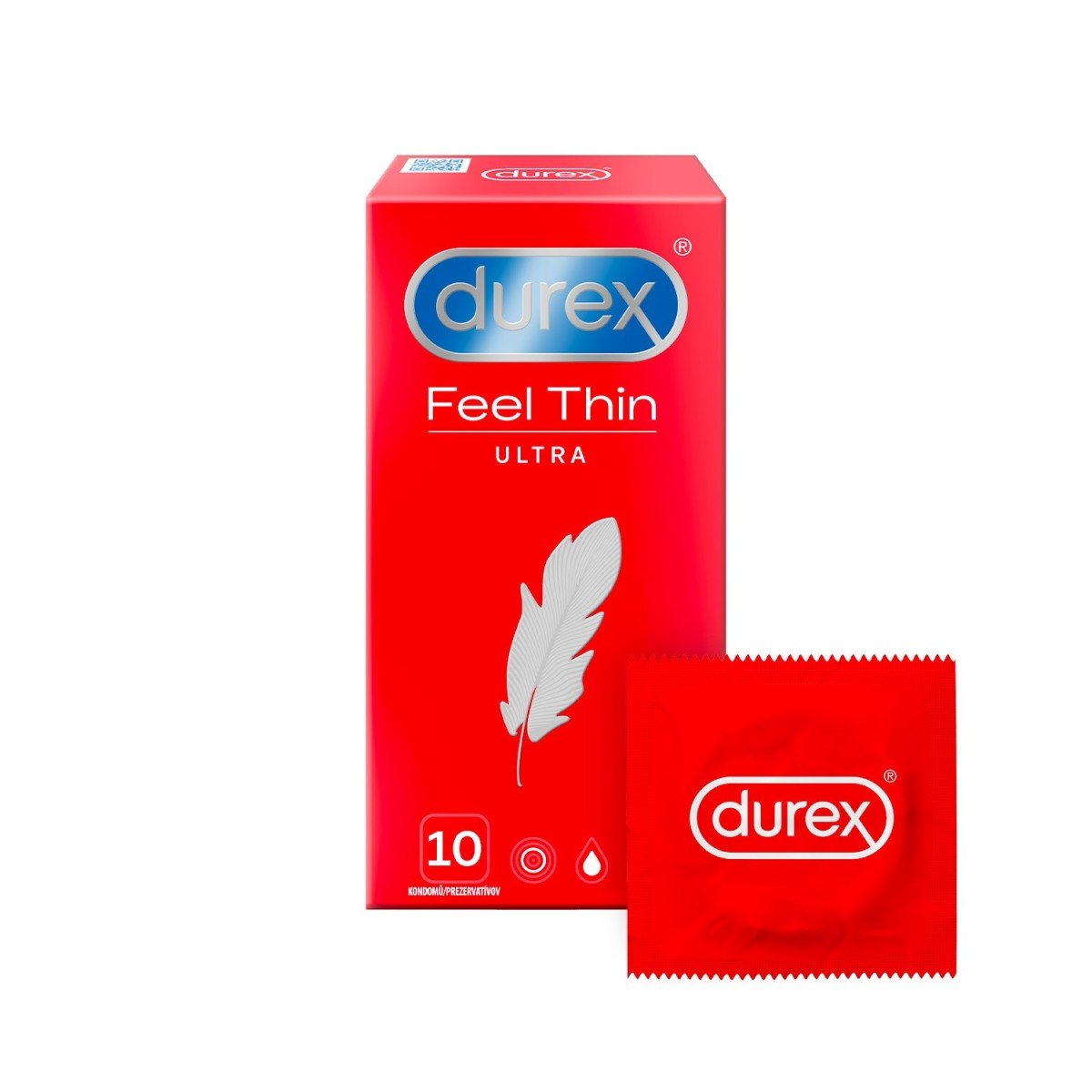 Durex Feel Ultra Thin 10 ks, extra tenké latexové kondómy
