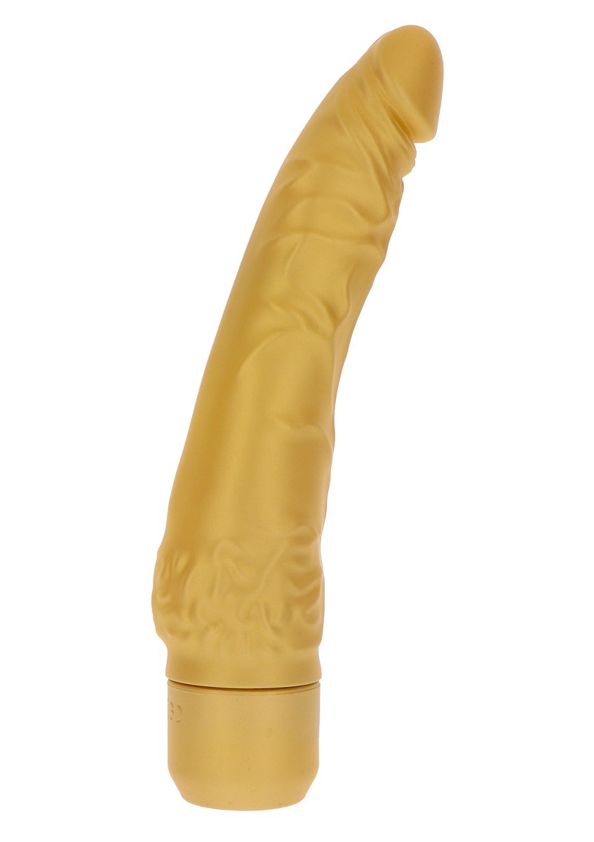 ToyJoy Get Real Gold Dicker Slim Vibrator, vibrátor se 7 vibračními programy