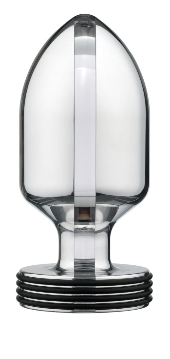 ElectraStim EM2192 Intimidator Extreme Butt Plug Large, kovový análny kolík pre elektrostimuláciu 15,5 x 7 cm