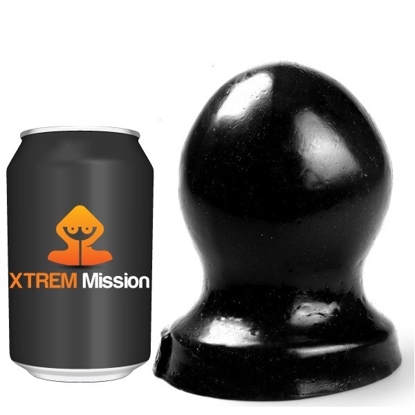 Xtrem Mission Snowball, čierny vinylový análny kolík 15 x 12 cm