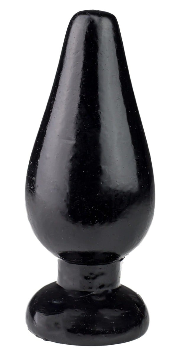 Pluggiz Spruce, čierny vinylový análny kolík 15 x 2,8–5,8 cm