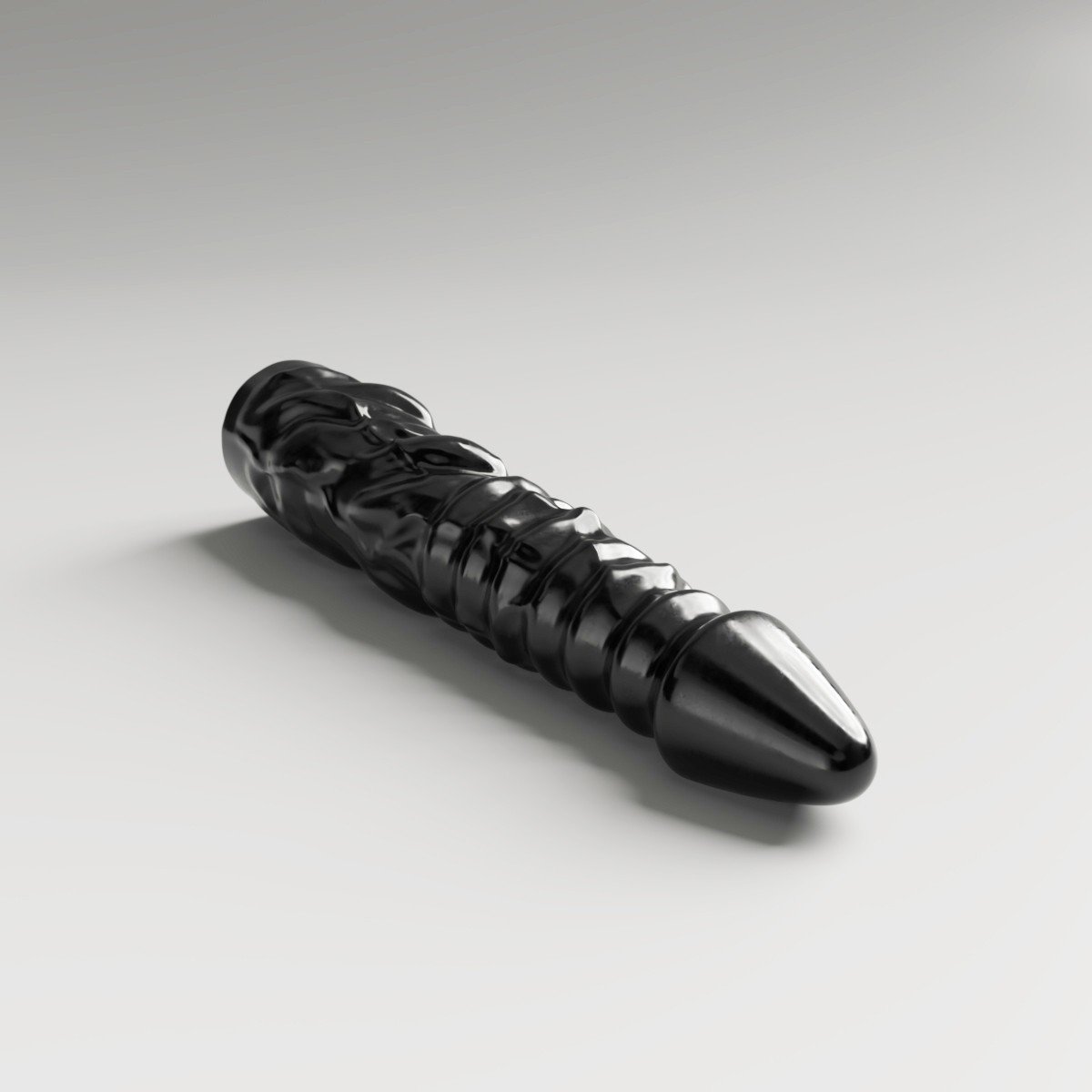 All Black Steroid ABS09 Allez, černé dildo 40 x 4,5–8 cm