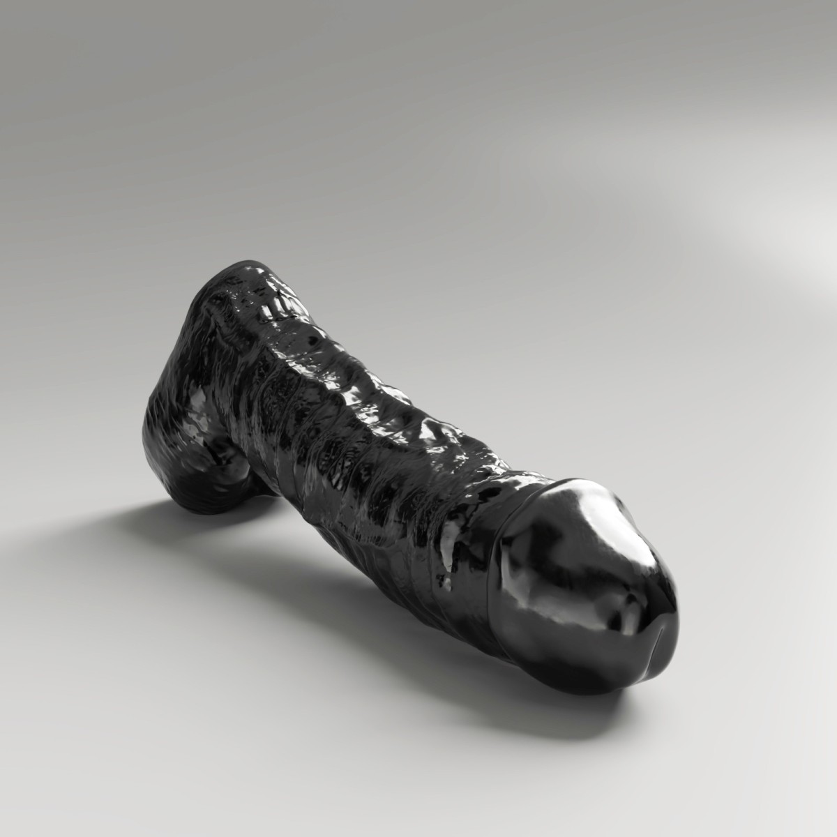 All Black Steroid ABS10 The Gym Buddy, černé dildo 34 x 7,8–8,7 cm