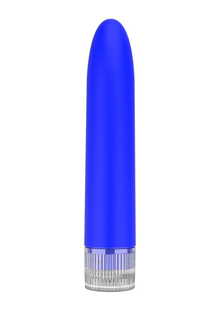 Vibrátor Luminous Eleni tmavo modrý, viacrýchlostný vibrátor 13,9 x 2,5 cm
