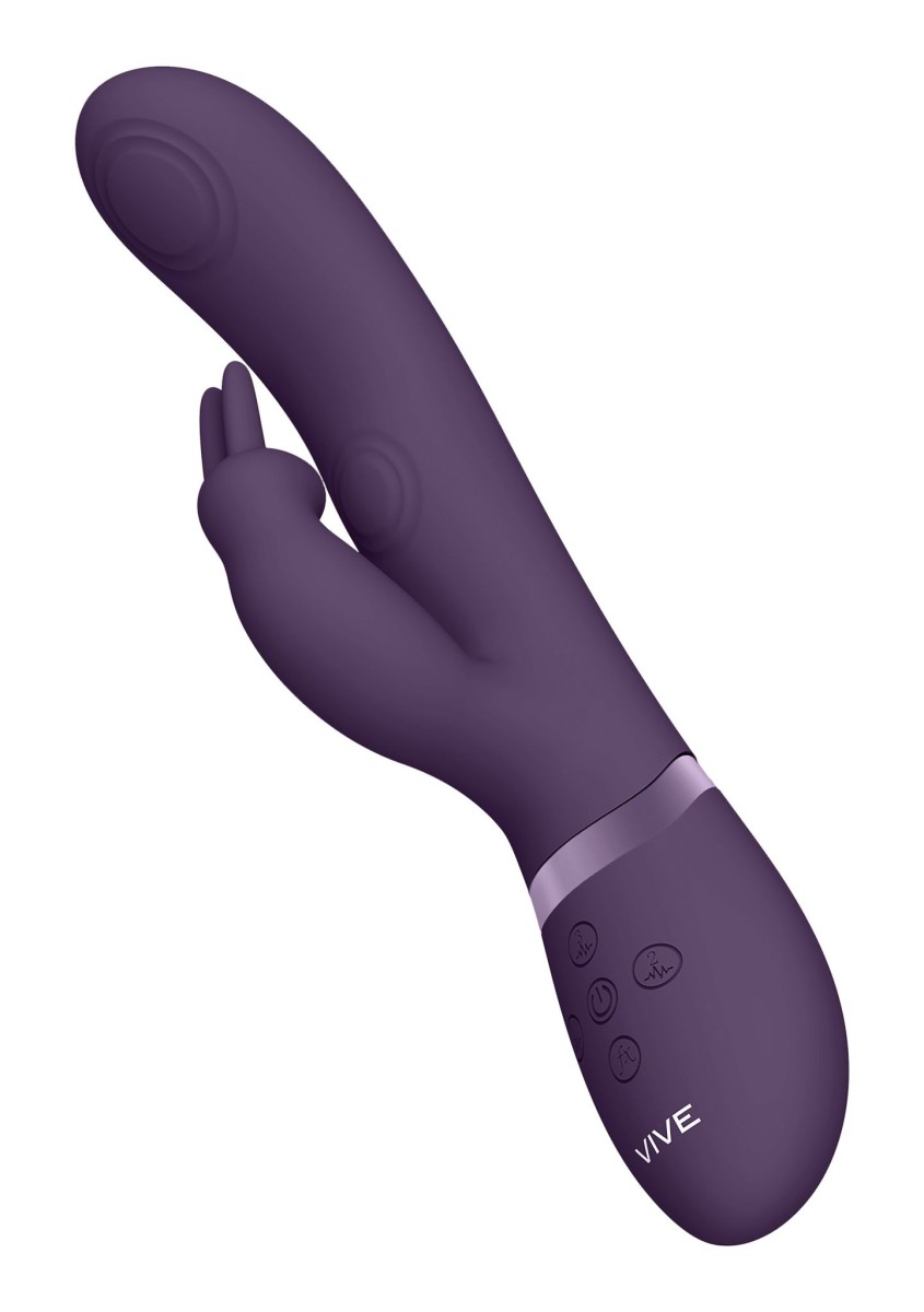 Rabbit vibrátor Vive May fialový, silikónový vibrátor na bod G a klitoris 22 x 3,2 cm