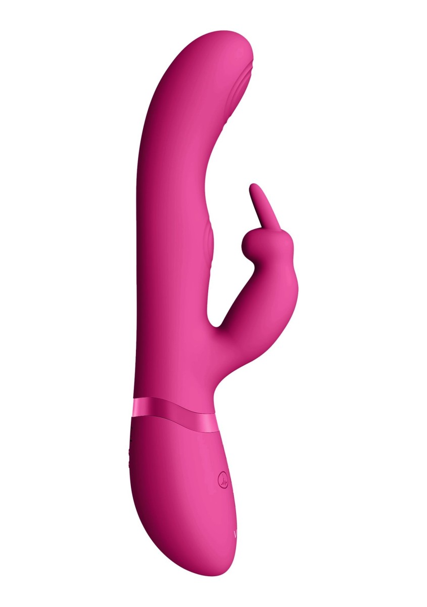 Rabbit vibrátor Vive May ružový, silikónový vibrátor na bod G a klitoris 22 x 3,2 cm