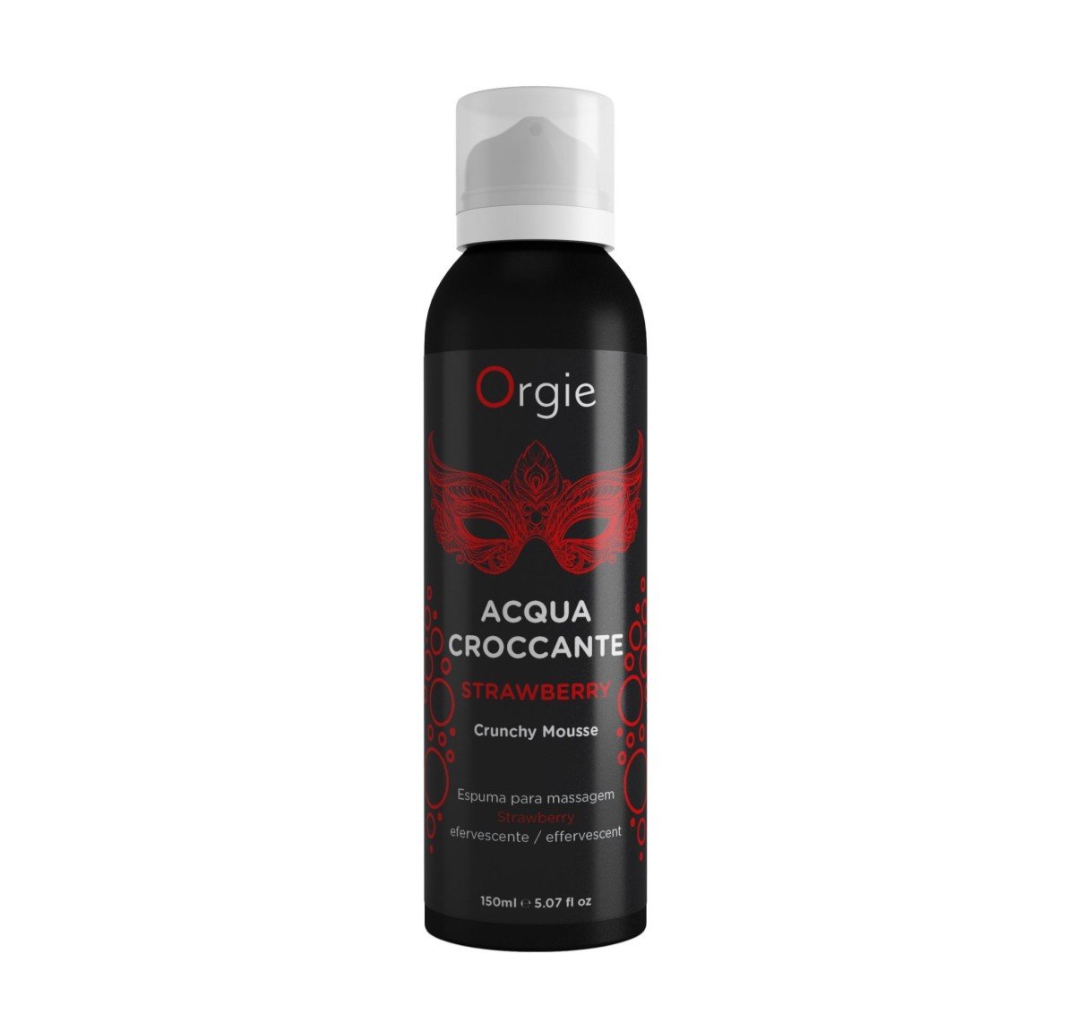 Orgie Acqua Croccante Strawberry 150 ml, šumivá pěna pro masáž a předehru