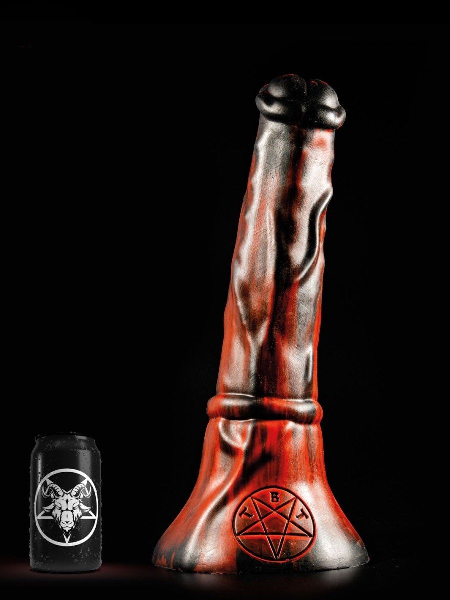 Twisted Beast Orobas Inferno XL, prémiové silikónové dildo s Vac-U-Lock 41 x 6,5–12,5 cm
