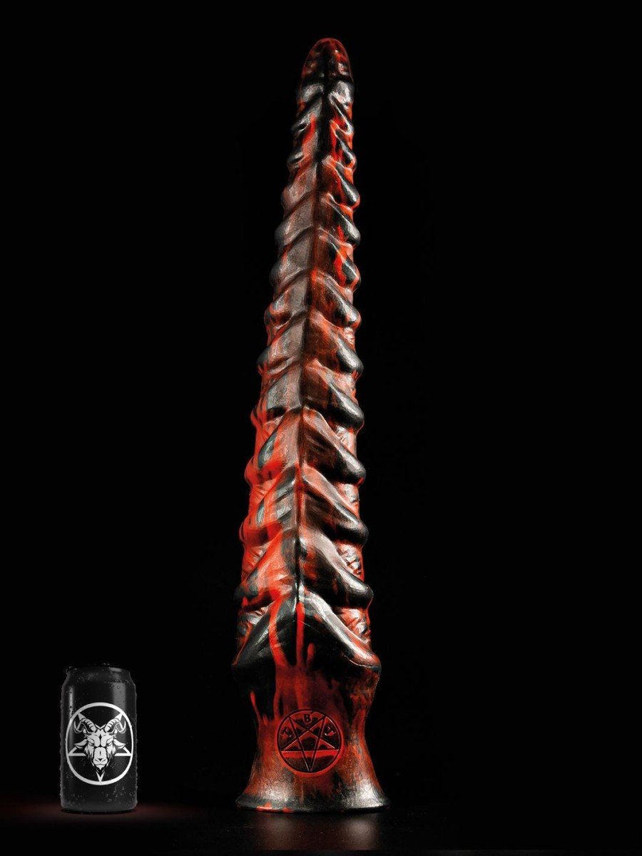 Twisted Beast Asmodeus Inferno Large, prémiové silikónové dildo s Vac-U-Lock 62 x 4,8–11,5 cm