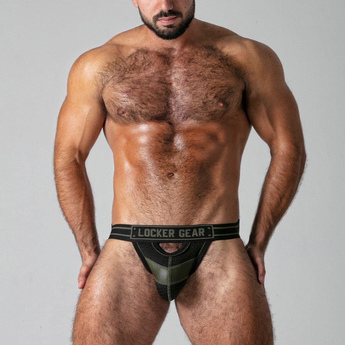 Jocksy Locker Gear LK0120 Watch It Hard Jockstrap khaki